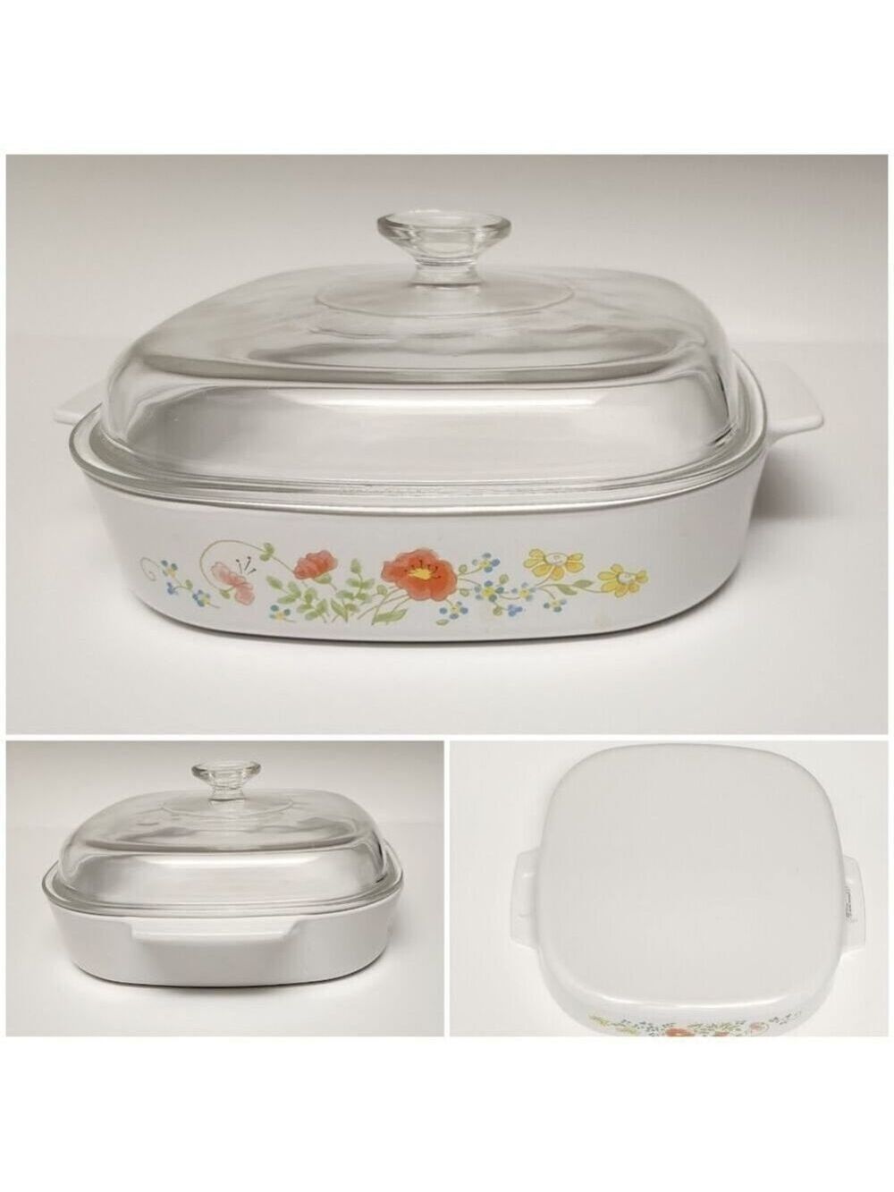 Corning Ware Wildflower 2.5 Qt. Casserole Dish Lid/ Anchor Hocking 2Qt Bakeware